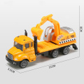 3 Kinds Alloy Diecast Engineering Vehicle Model Toy for Boy Children 1:64 Simulation Pull Back Excavator Cement Mixer Truck S014