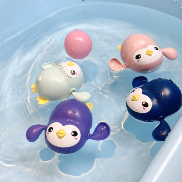 1Pcs Bath Toys Cute Cartoon Animal Infant Swim Penguin Wound-up Chain Clockwork Play Toy Swimming Pool Accessories For Baby kids