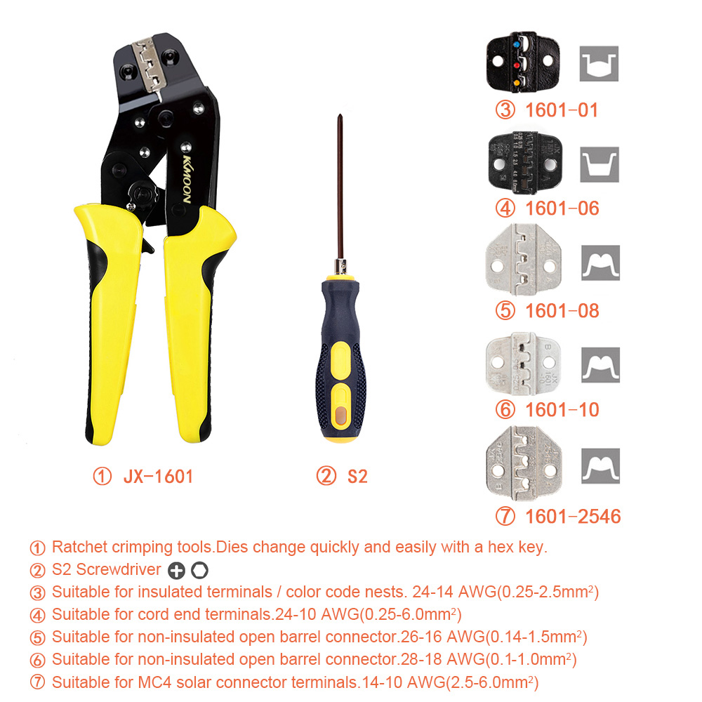 KKmoon Crimping Tool Multifunctional Wire Stripper Professional Wire Crimpers Engineering Ratcheting Terminal Pliers Cutter