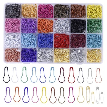 CNIM Hot 1200 Pcs 22 Colors Safetypins,Metal Bulb Gourd Pins Pear Shaped Pins For Knitting Stitch Markers, Sewing Clothing