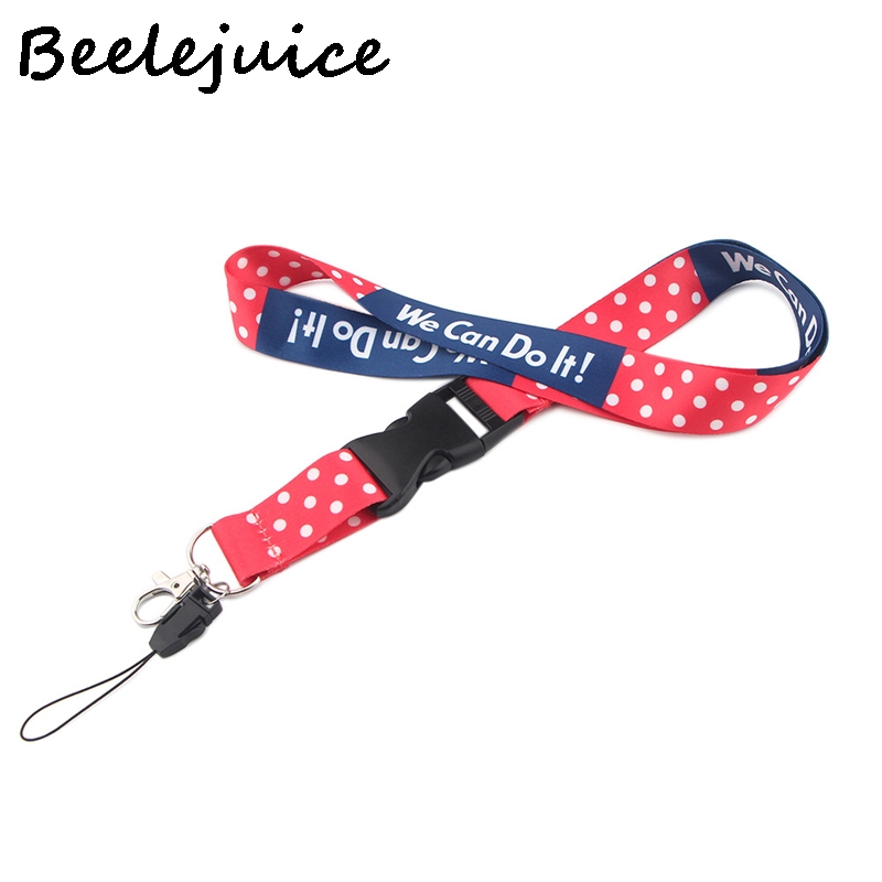 Feminist We can do it Neck Strap Lanyards ID badge card holder keychain Mobile Phone Strap Gift Ribbon webbing necklace gifts