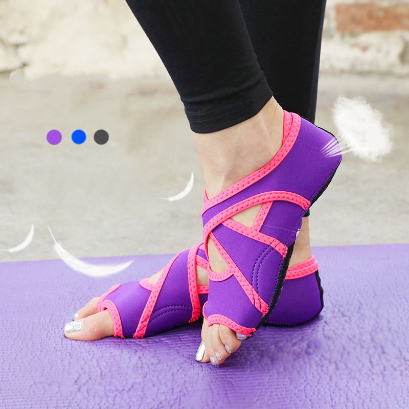 Women Yoga Socks Half Toe Non Slip Ladies Massage Sport Socks Half-fingers Neoprene Pilates Ballet Dancing Socks