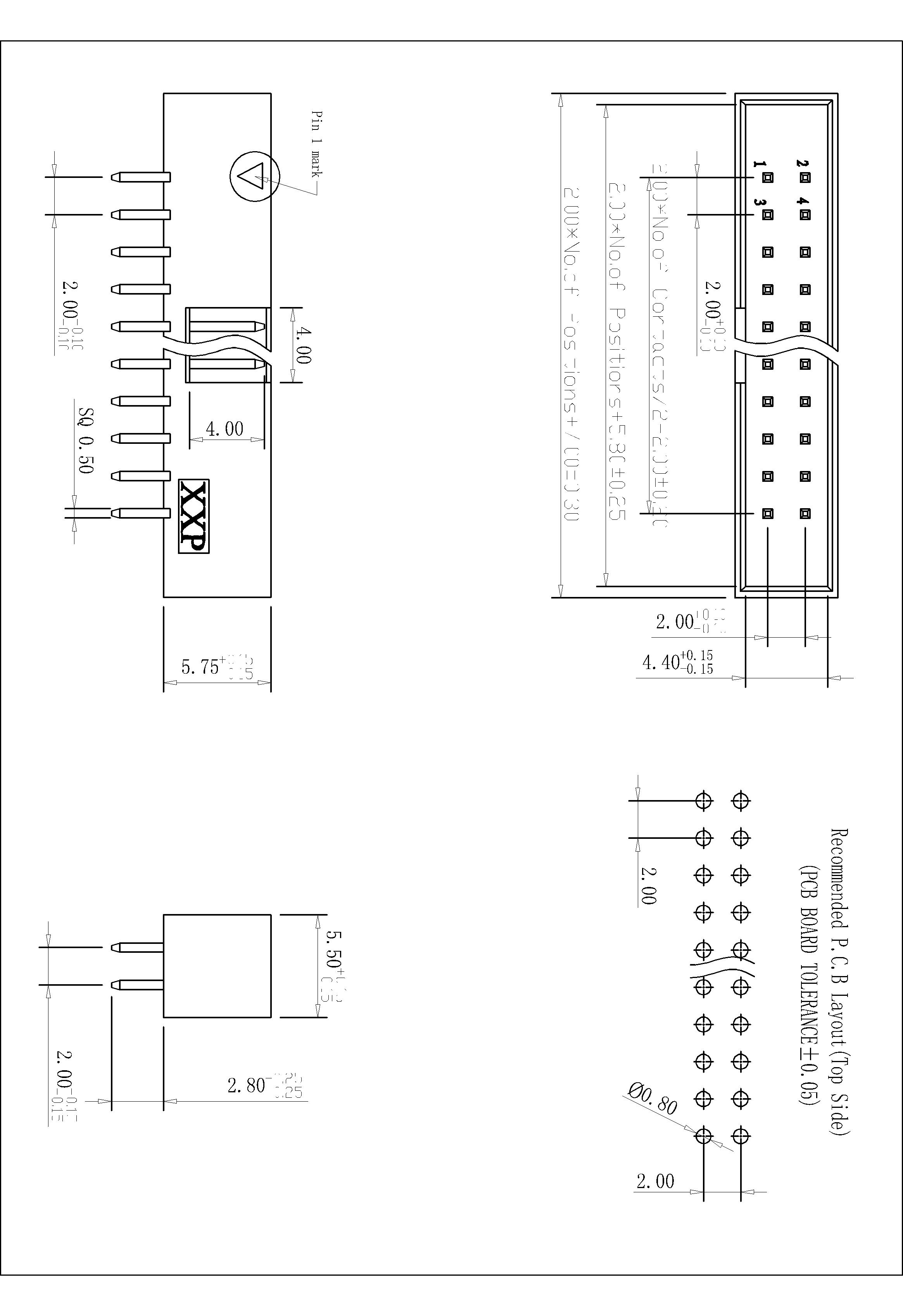 BHCS01 2.00mm Box Header 180°H=5.75