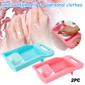 2PC Plastic Daily Laundry Washboard Non-slip Underwear Sock Mini Washboard Household Daily Wasbord Scrubboards
