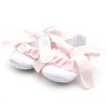 Pink White Cotton Fabric Dress Shoes