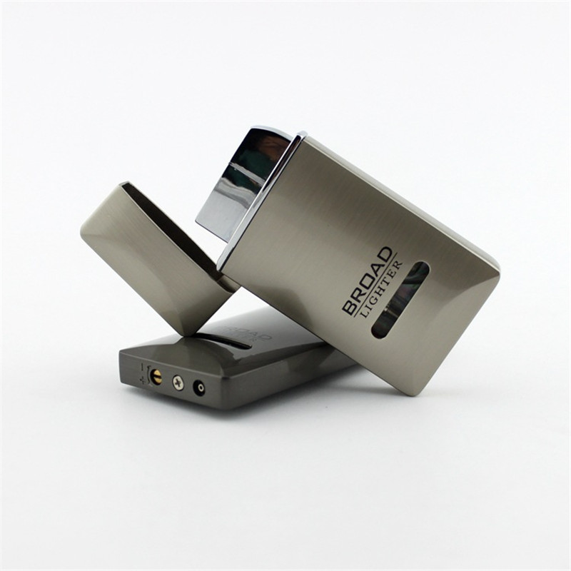 Square Open Lid Lighter Torch Turbo Windproof Metal Jet Lighter Cigar Lighter 1300 C Butane No Gas Cigarette Accessories