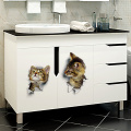 1pc DIY Cat Wall Stickers Decals Adhesive Family 3D Cute Window Room Decorations Bathroom Toilet Seat Decor Kitchen Accessories