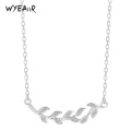 WYEAIIR Olive Branch Fresh Pendant Simple Literary Creative Cute 925 Sterling Silver Clavicle Chain Female Necklace
