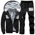 Men's Winter Warm 2 Pieces Suits Hooded Fleece Lined Jacket Sweatpant Sets Casual Thick Large Size 9xl 8xl Male Sports Tracksuit