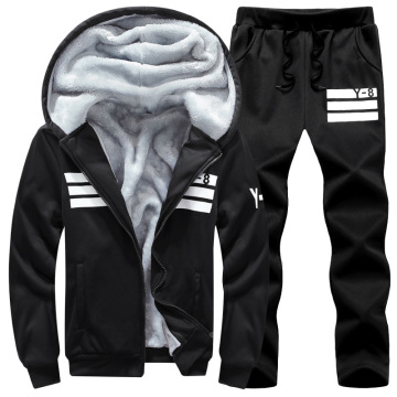 Men's Winter Warm 2 Pieces Suits Hooded Fleece Lined Jacket Sweatpant Sets Casual Thick Large Size 9xl 8xl Male Sports Tracksuit