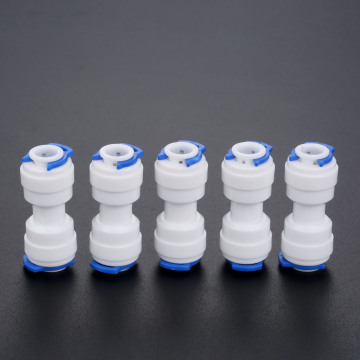 5Pcs RO Water System Equal Straight Connection Coupling Reducing Quick Fitting Reverse Osmosis Connector 1/4