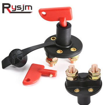 12V 24V Red Key Cut Off Battery Main Kill Switch Vehicle Car Modified Isolator Disconnector Car Power Switch for Auto truck boat