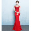 A one-word shoulder winter evening dress