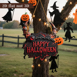 Halloween Demon Eyeball Wooden Door Hanger