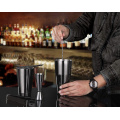 Cocktail Shaker Bar Set: 2 Weighted Boston Shakers,Cocktail Strainer, Jigger,Muddler and Spoon, Ice Tong and 6 Bottle Pourer