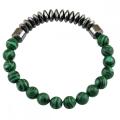 Gemstone 8MM Round Beads Faceted Abacus Hematite Magnetic Bracelets Crystal Quartz Stretch Bangle for Men Women