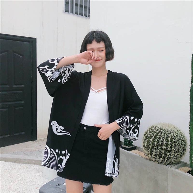 Kimono women summer 2019 geisha kimono cardigan female Japanese yukata harajuku Japanese culture clothing haori obi FF002