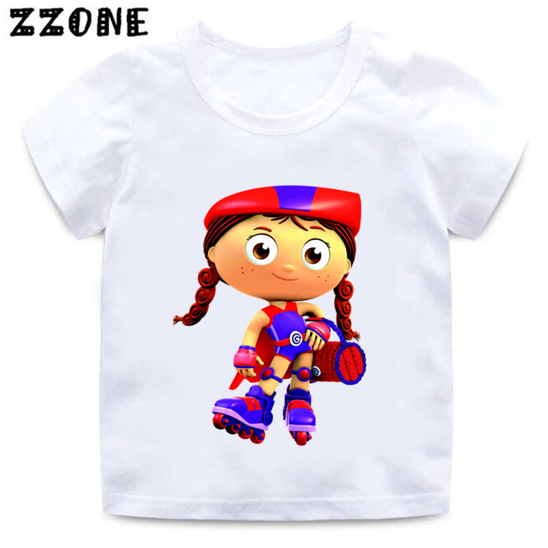 Cartoon Super Why Print Boys/Girls T shirt Kids Funny Casual Clothes Baby Summer Short Sleeve T-shirt