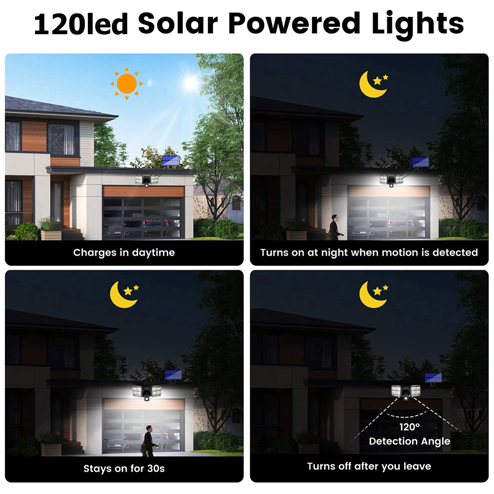 120 LED Solar Wall Light Folding Deformed IP65 Waterproof 3 Mode PIR Motion Sensor Lamp for Outdoor Street Lamp