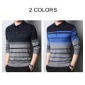 COODRONY Brand Sweater Men Spring Autumn Pull Homme Casual Turn-down Collar Pullover Mens Striped Knitwear Shirt Clothing C1053