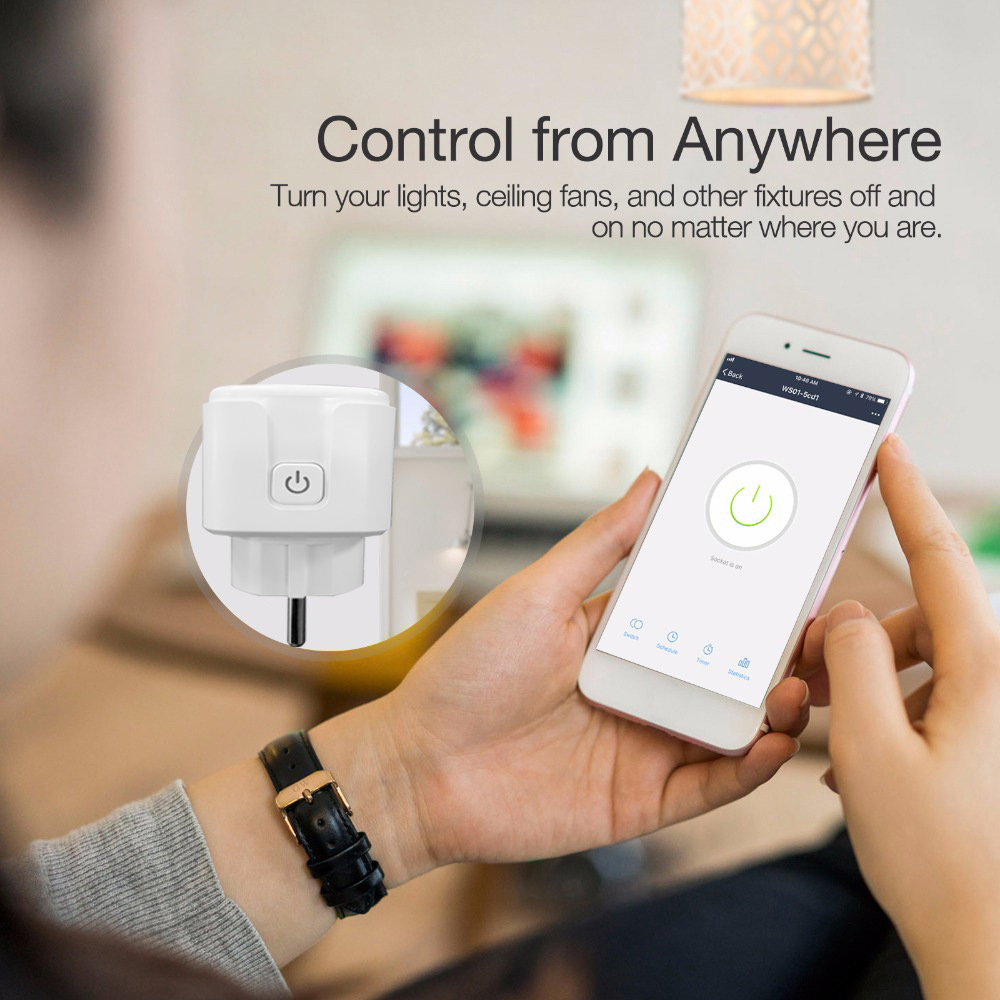 WiFi Smart Plug EU Adaptor Wireless Remote Voice Control Power Energy Monitor Outlet Timer Socket for Alexa Google Home