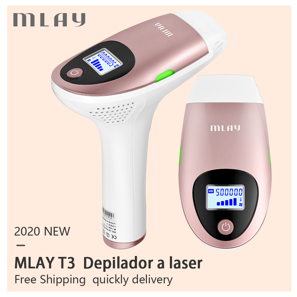 Mlay T3 IPL Epilator Laser Permanent Pubic Hair Removal Machine Electric depilador a laser 500000 Flashes Malay Home Use