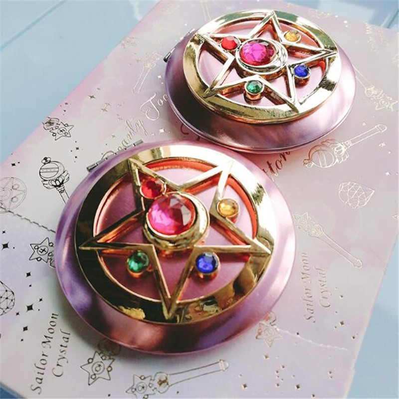 Sailor Moon Cosmetic Mirror Tsukino Usagi Cosplay Costumes Props Zecter Cartoon Cute Girl make Up Mirror Fancy Gift