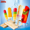 N 200pcs Wooden Ice Cream Sticks Treat Sticks Freezer Pop Sticks Wooden Sticks for Ice Cream Bars 65/93/114/140/150mm 99
