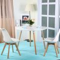 Nordic white solid beech wood round dining table