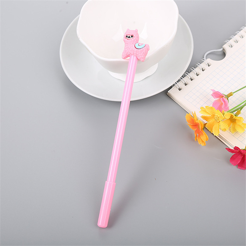 Creative Three-dimensional Bear and Alpaca gel pen Cute Cartoon Plastic Signature Pen School Stationery Supplies