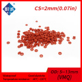 5PCS/lot Red Silicone rubber oring VMQ CS 2mm OD5/6/7/8/9/10/11/12/13mm ORing Gasket Silicone O-ring waterproof Silica gel