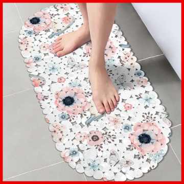 Sholisa Anti-slip Bath Mat Silicone Door Bathroom Rubber Mat PVC Rolled Sucker on Back 35x69cm