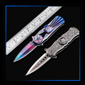 Multifunctional high hardness fingertip gyro folding knife mini outdoor self-defense army knife creative color fruit knife