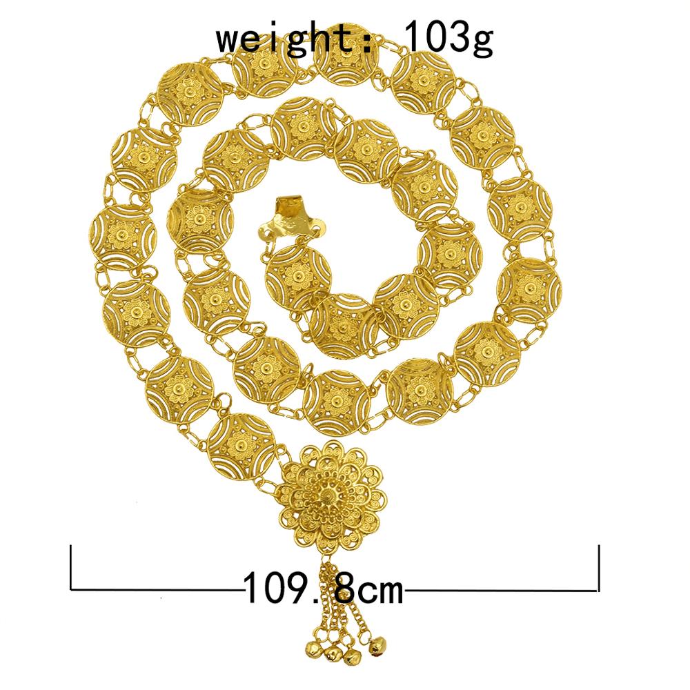 Egypt Gold Chain Carved Flower Belly Waist Chains for Women Bohemian Dance Dress Belt Chain Gypsy Indian Arab Body Jewelry