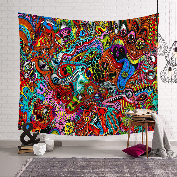 New Polyester Hippie Mandala 3D Tapestry Abstract Art Wall Hanging Tapestry Dormitory Family Bedroom Living Room Decorcraft 04
