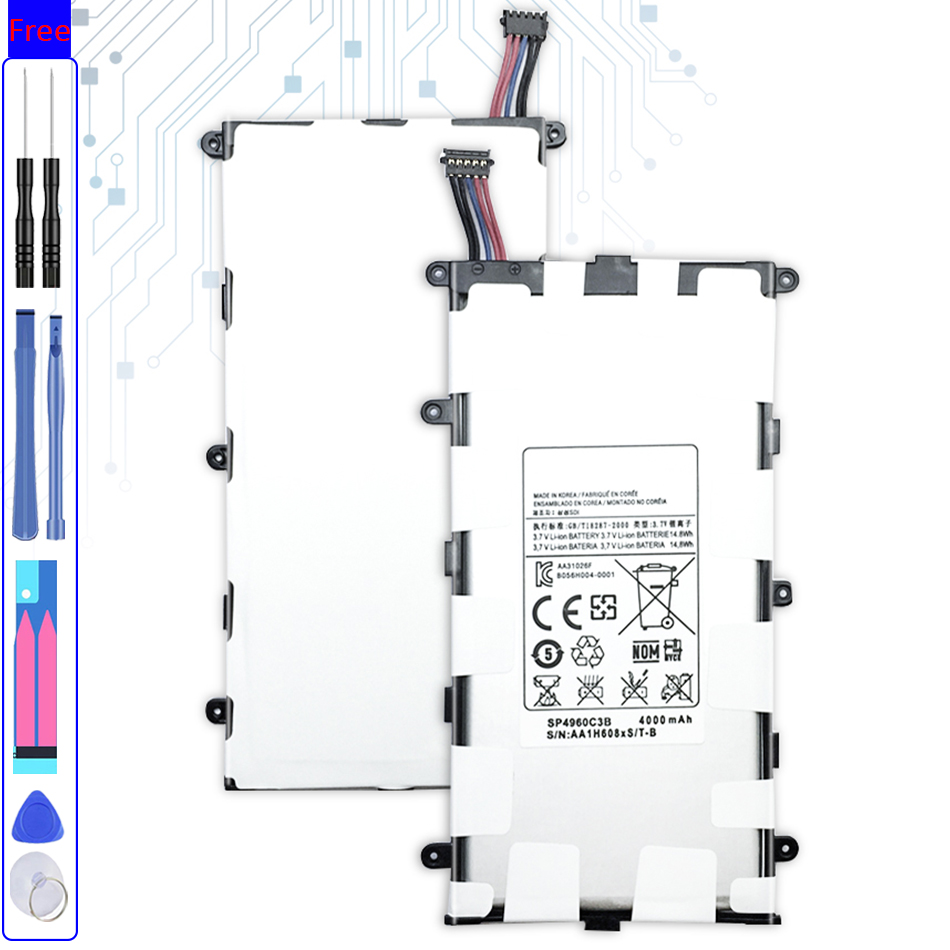 Tablet Battery 4000mAh For Samsung GALAXY Tab 2 7.0 GT P3100 P3110 P3113 P6200 P6210 GT-P3100 GT-P3110 Li-ion Battery SP4960C3B