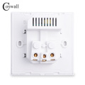 Coswall Best Dual USB Port 5V 2.1A Electric Wall Charger Adapter EU Plug Socket Switch Power Dock Station Charging Outlet Panel