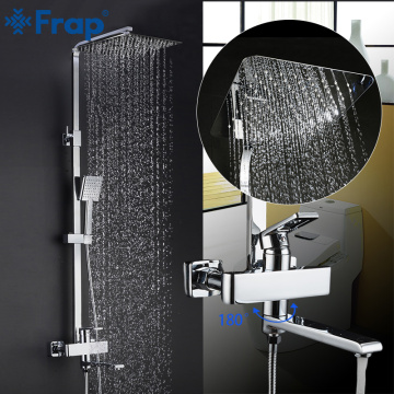 FRAP Shower faucets new bath shower mixer bathroom shower faucet taps with rain shower head set waterfall faucet tapware