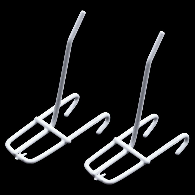 10 Pcs 3.9inch Long White Metal Store Grid Wall Bracket Display Hooks