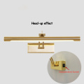 Modern Led Wall Lamp with Switch Golden 40Cm 50Cm Mirror Front Light Stainless Steel Bathroom Vanity Lights Toilet Makeup Lamps