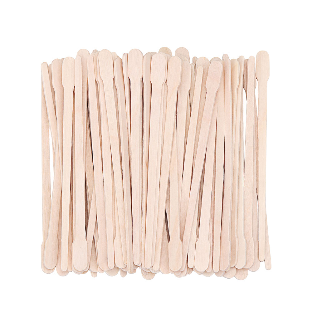 100pcs Waxing Wax Wooden Disposable Wooden Sticks Hair Removal Waxing Stick Wax Bean Wiping Wax Tool Beauty Bar Body Beauty Tool