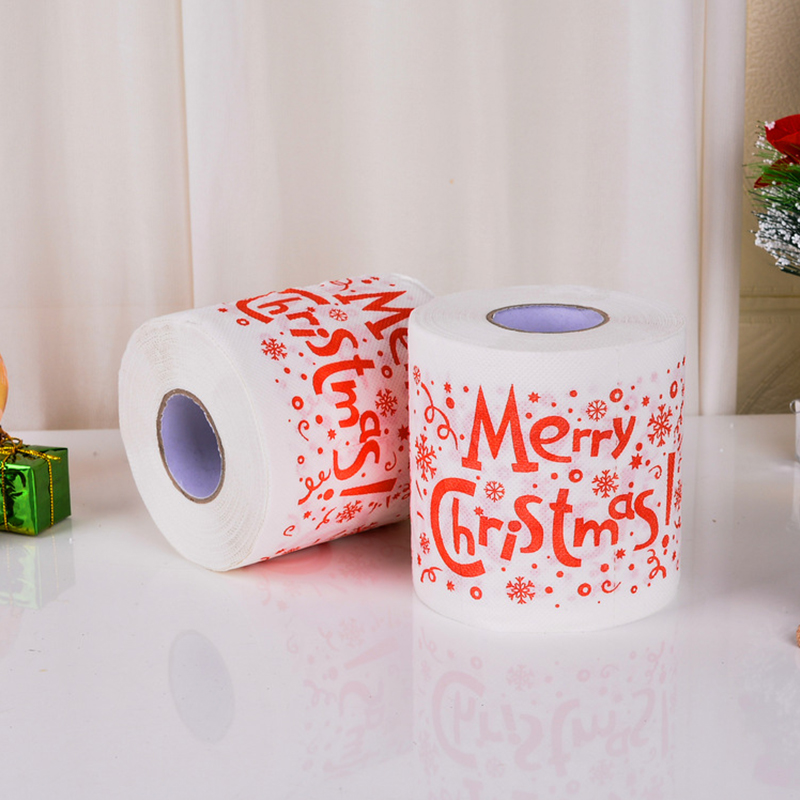 NEW Christmas Pattern Series Roll Paper Christmas Decorations Prints cute Toilet Paper Christmas Decorations For Home HOT