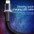 Baseus LED USB Cable For iPhone 12 11 Pro Xs Max X Xr 8 7 6 6S Fast Charging Charger Mobile Phone Data Cable For iPad Wire Cord