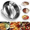 Thickened gas induction cooker stainless steel hot pot pot two-flavored spicy pot soup pot home dinner home kitchen dinner party