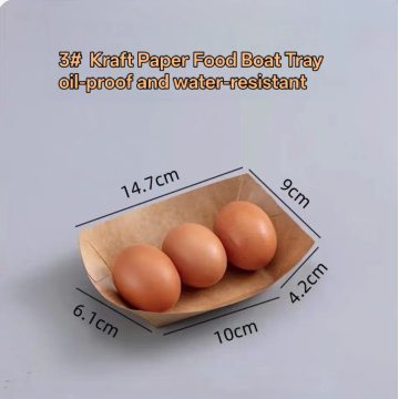 140ml Disposable Kraft Food Serving Boats Eco Friendly