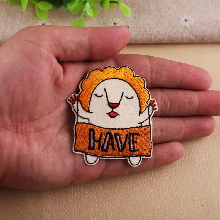 one set embroidery patch cow pig rabbit animal cartoon patches for bag hat badges applique patches for clothing OR-786