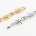 Harajuku CZ Barbed Wire Necklace Thorns Choker Bracelet Streetwear Brambles Pendant Necklace full Crystal rhinestones Jewelry