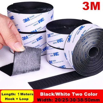 MOQ 1M 20/25/30/38/50mm Strong Self adhesive Fastener Tape nylon Hooks and Loops sticker velcros adhesive 3M Glue Magic for DIY