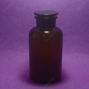 1000ML Amber Glass Reagent bottle,wide mouth,Ground stopper,Lab Glassware