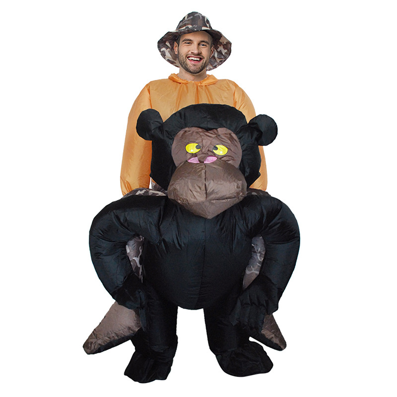 King Kong Adults Inflatable Costumes Ride on Animals Toys Inflatable Gorillas Clothing Ride on Me Inflatable Carnival Costumes
